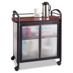 Impromptu Refreshment Cart/Machine Stand, Engineered Wood, 3 Shelf, 34 x 21.25 x 36.5, Cherry/Black