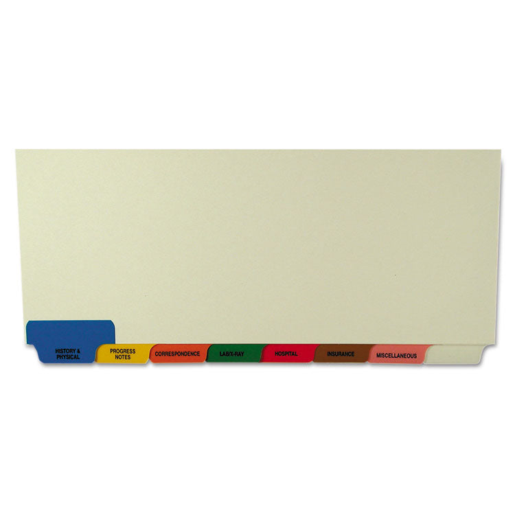 Bottom Tab Medical Chart Divider Sets, 8-Tab, Assorted Medical, 11.38 X 8.5, Manila, 40 Sets