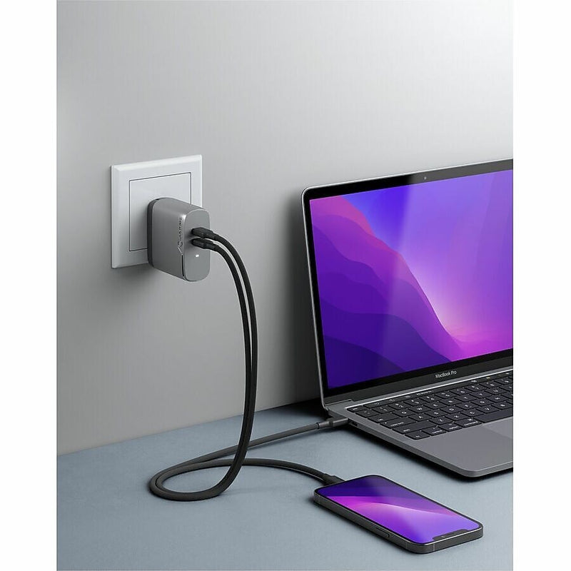 Alogic 2 Port 6W GaN Charger + USB-C Cable (WCG2X68SGR-US)