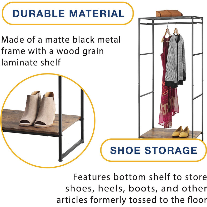 Whitmor 59.72" x 24.8" Garment Rack, Black (6764-11413)