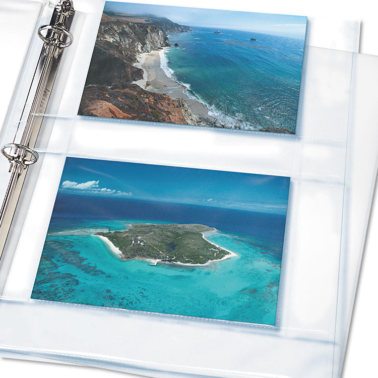 Photo Storage Pages For Four 4 X 6 Horizontal Photos, 3-Hole Punched, 10/pack