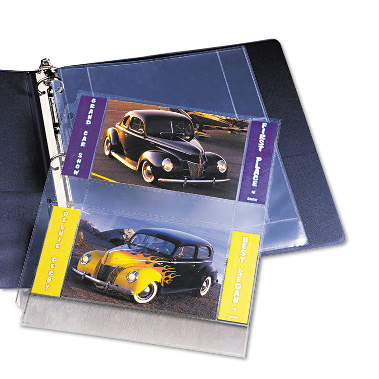 Photo Storage Pages For Four 4 X 6 Horizontal Photos, 3-Hole Punched, 10/pack