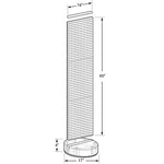 Azar Displays 60”H x16”W Two-Sided Pegboard Floor Display On a Revolving Round Studio Base, Yellow  (700780-YEL)