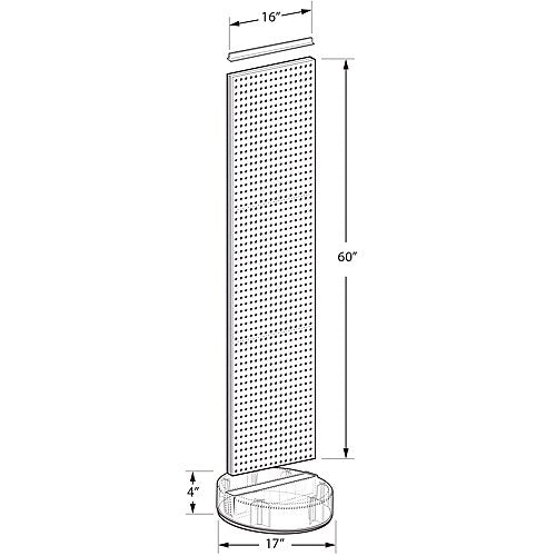 Azar Displays 60”H x16”W Two-Sided Pegboard Floor Display On a Revolving Round Studio Base, Yellow  (700780-YEL)