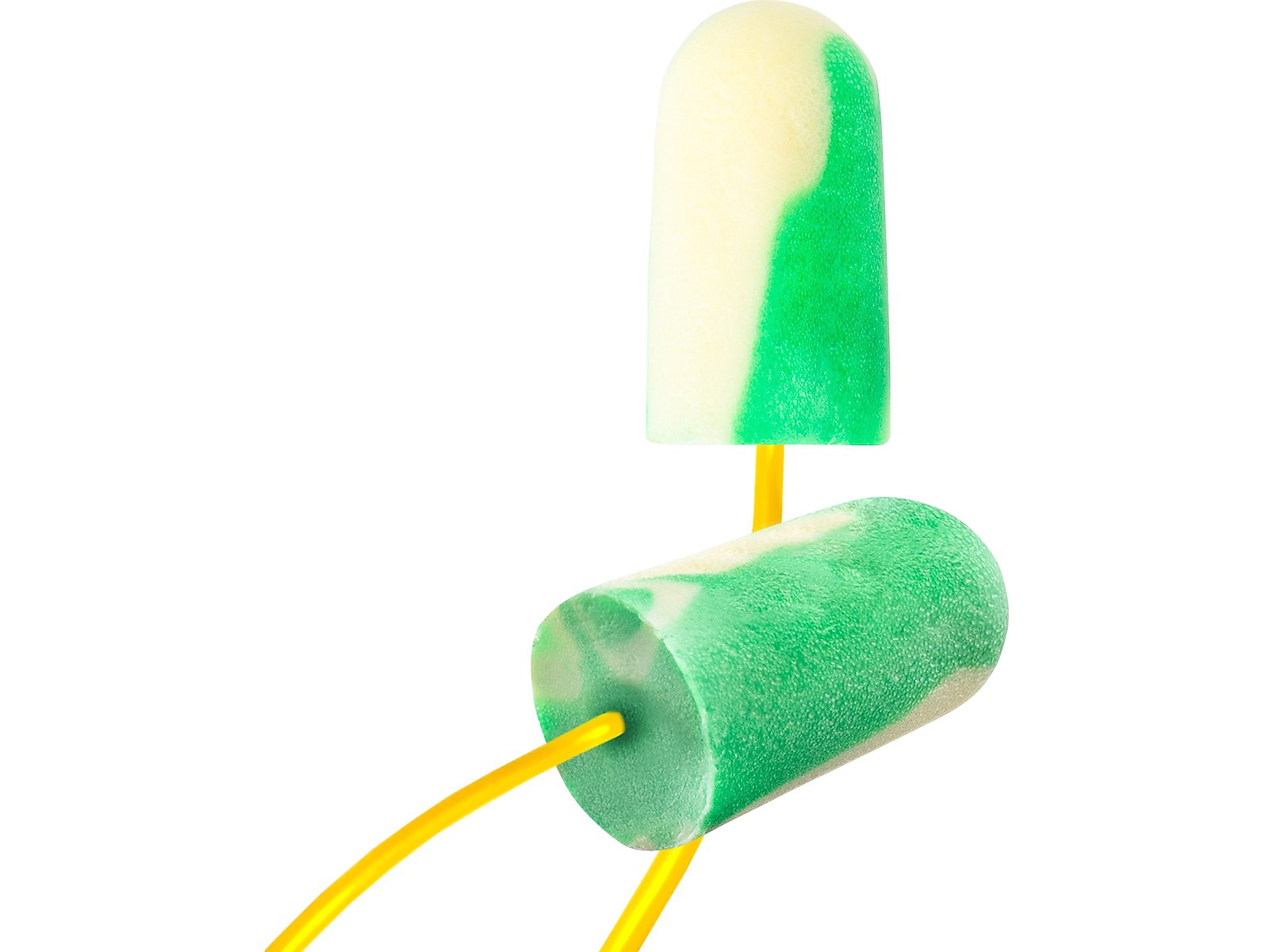 BioSoft Mega Bullet Disposable Bio-Based Foam Corded Earplugs, NRR 32 dB, Green/White, 100/Box (BSF-30)
