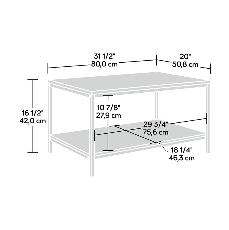 Sauder North Avenue 31"W x 20"D Coffee Table, Smoked Oak (423025)