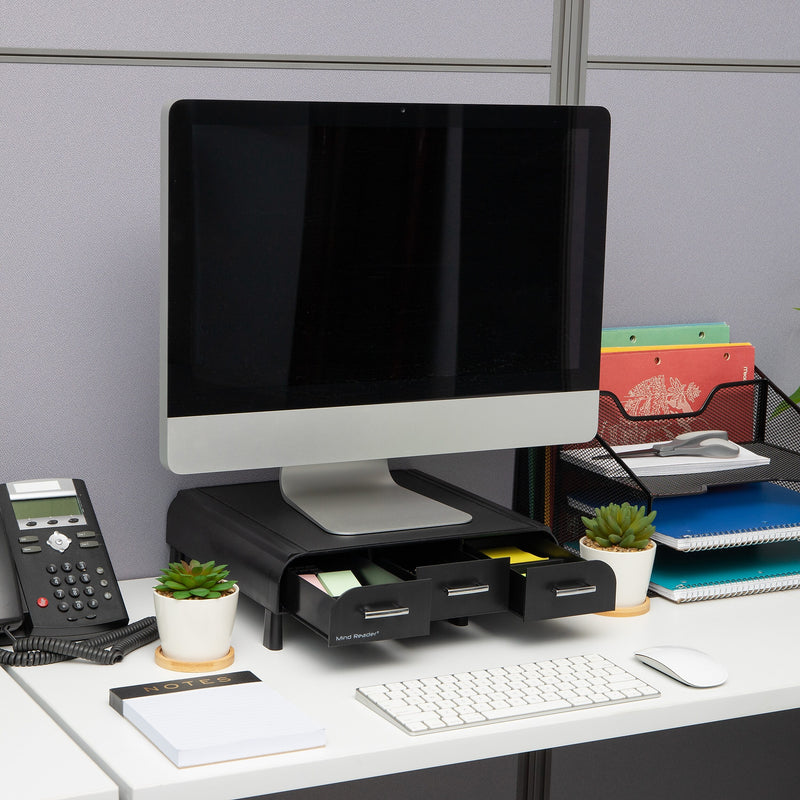 Mind Reader Monitor Stand, Up to 22 lbs., Black (MONSTA3D-BLK)
