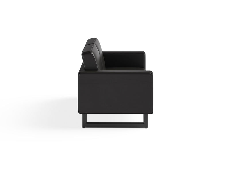 Safco Mirella 54" Vinyl Lounge Settee, Black (1731MRL2BLKBL)
