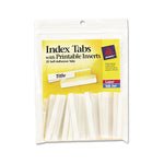 Insertable Index Tabs with Printable Inserts, 1/5-Cut, Clear, 2" Wide, 25/Pack