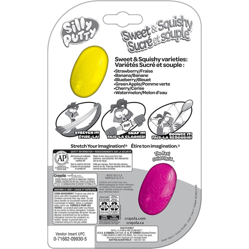 Crayola Silly Putty Sweet & Squishy Eggs, Assorted Colors, 2/Pack, 4 Packs/Bundle (BIN080993-4)