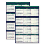 2025-2026 House of Doolittle Four Seasons 24" x 37" Academic & Calendar Yearly Wall Calendar, Reversible, Four Seasons (HOD390)