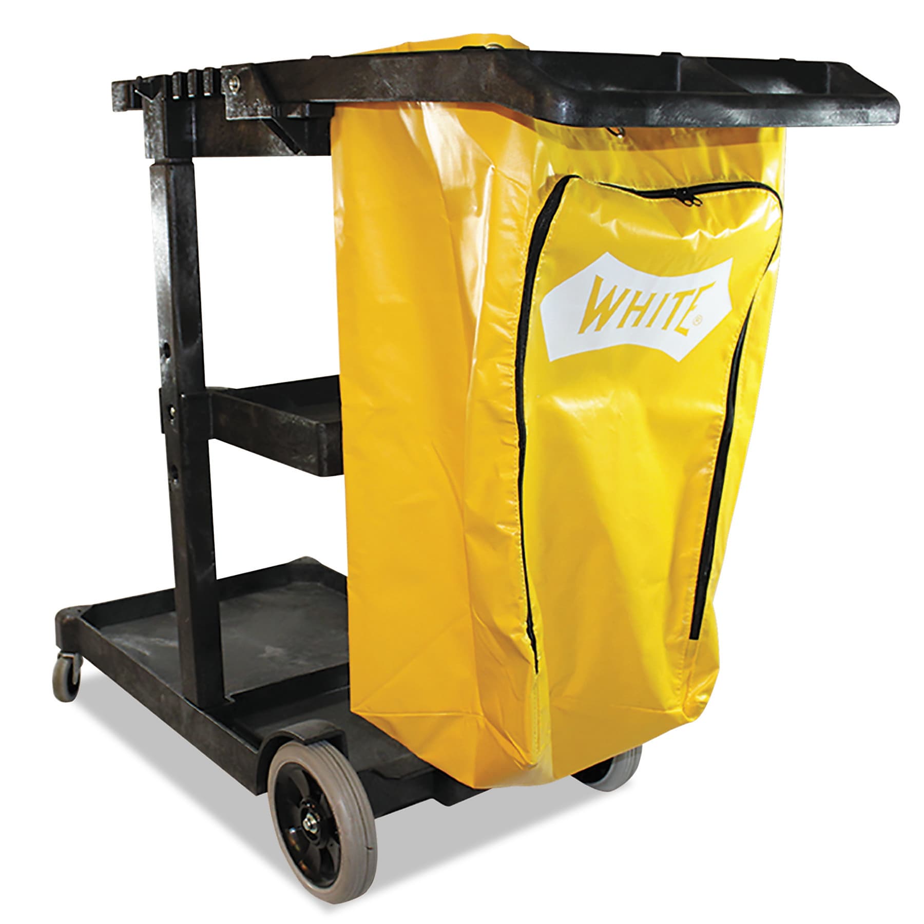 Impact 3-Shelf Cleaning Cart with Vinyl Bag, 25 gal. Capacity (IMP6850)