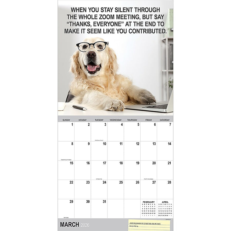 2026 TF Publishing Desk Dogs 12" x 12" Monthly Wall Calendar (26-1052)