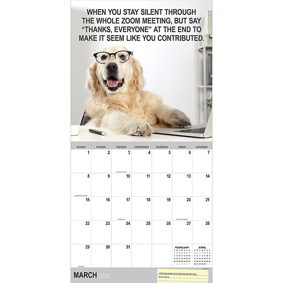 2026 TF Publishing Desk Dogs 12" x 12" Monthly Wall Calendar (26-1052)