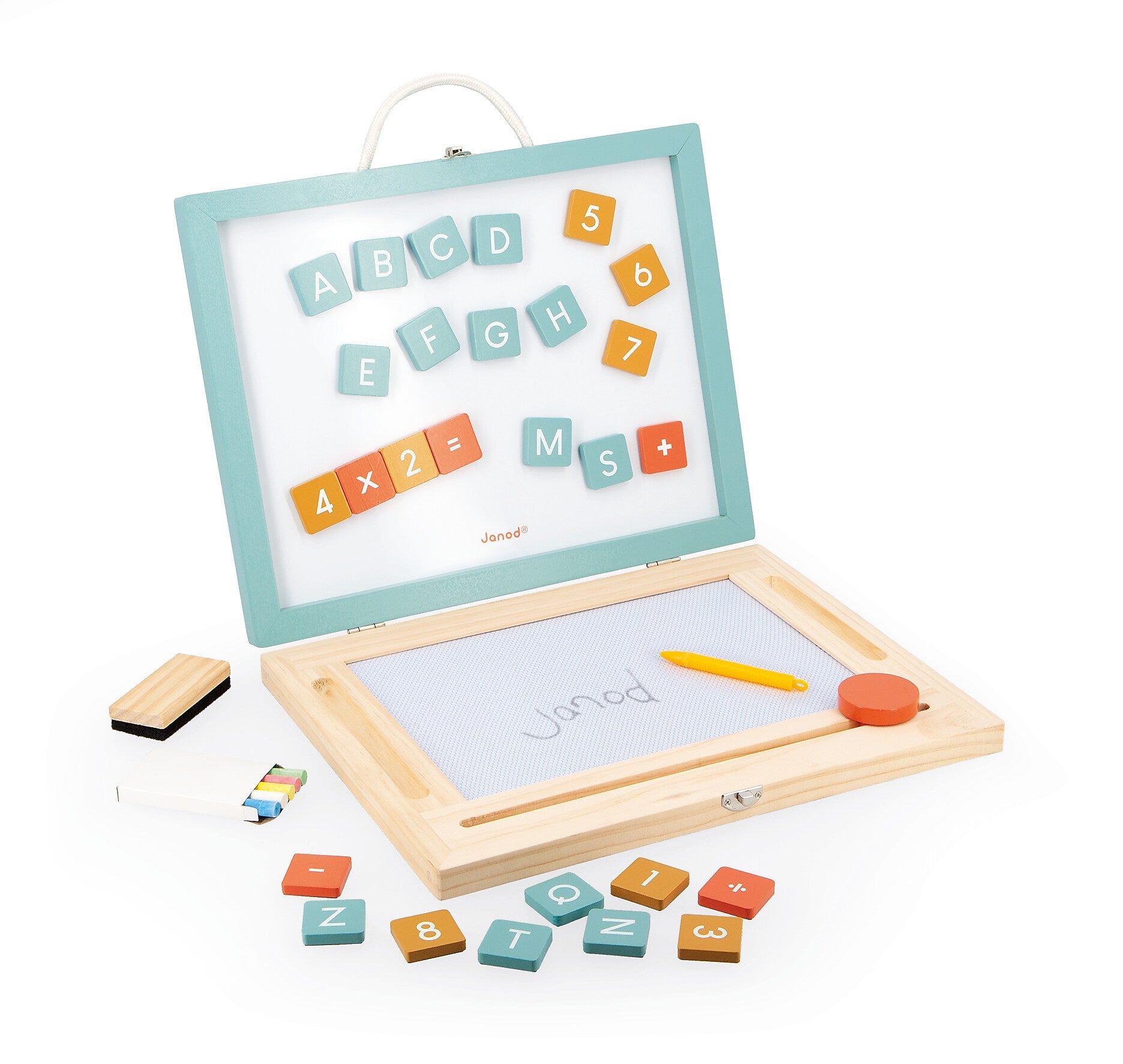 Janod Magnetic 4-in-1 Mobile Board, Multicolor (J09626)