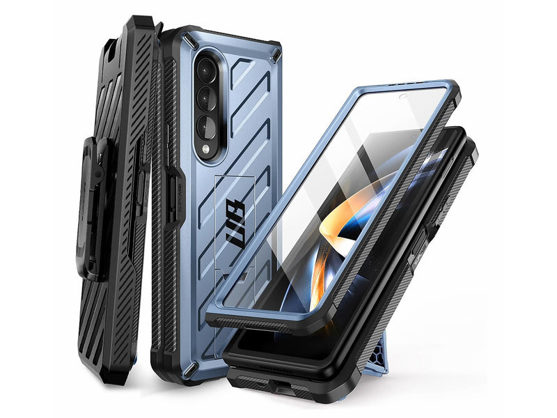 SUPCASE Unicorn Beetle Metallic Blue Kickstand Case for Samsung Galaxy Z Fold4 (SUP-Galaxy2022-ZFold4-5G-Unicorn-SP-Tilt)