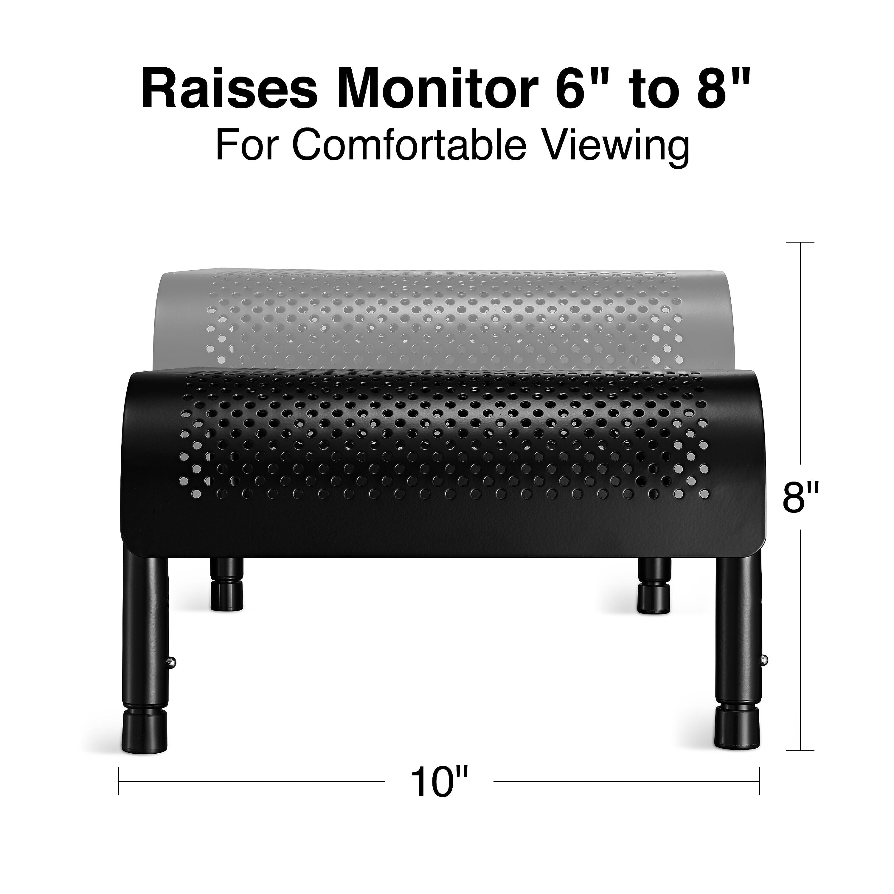 Staples TECH Adjustable Monitor Stand, Up to 24" Monitor, Black (29008)