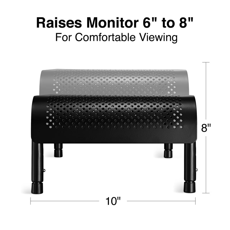 Staples TECH Adjustable Monitor Stand, Up to 24" Monitor, Black (29008)