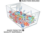 Azar Extra Large Storage Bin, 6.5" x 13"x 9.5", Clear, 4/Pack (556239-4PK)