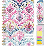 2025-2026 Global Printed Products Boho Ikat 5.5" x 8" Weekly & Monthly Planner, Paper Cover, Multicolored (NAD26-58-83)