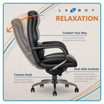 La-Z-Boy Aberdeen Ergonomic Bonded Leather Swivel Executive Chair, Black (51545-BLK)