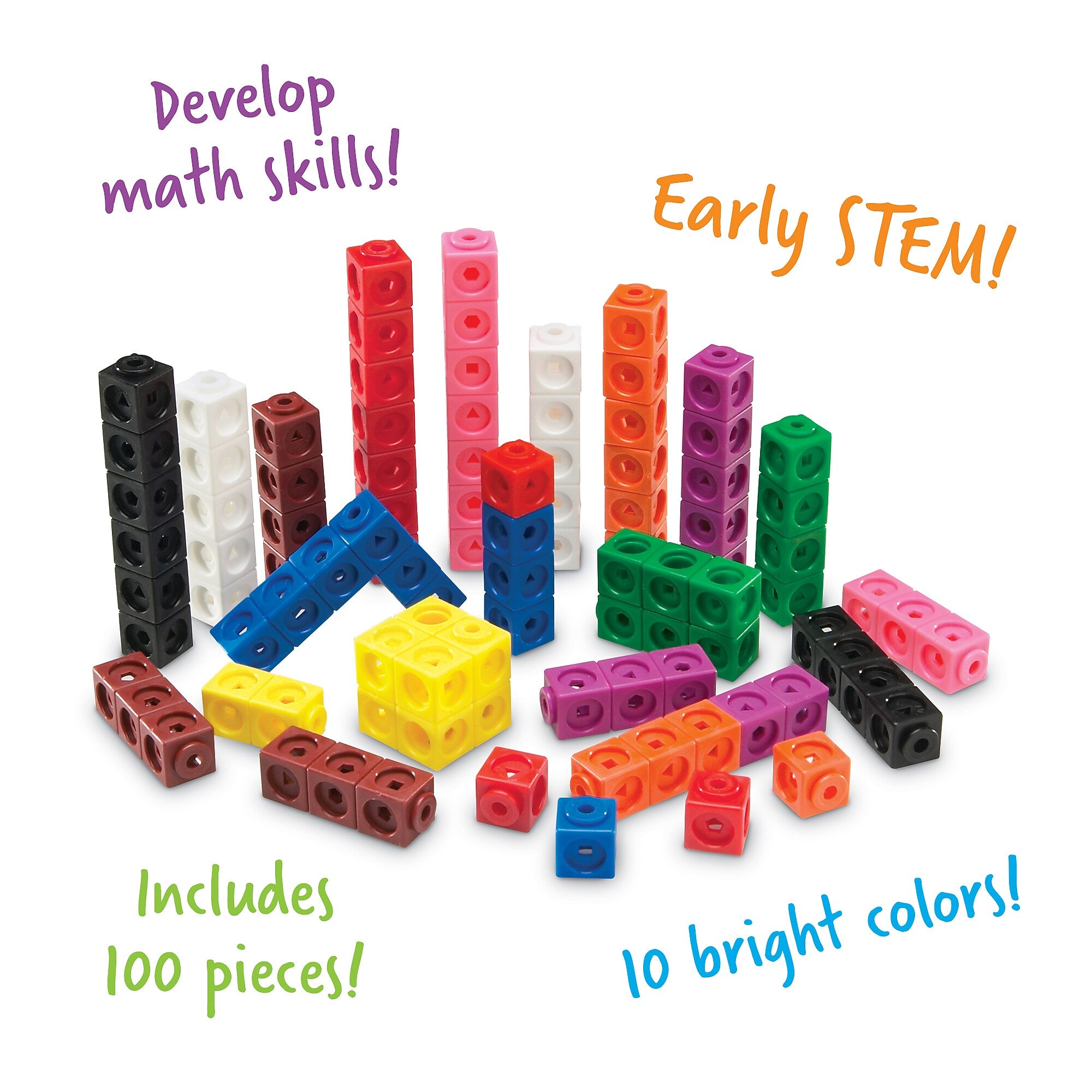 Learning Resources MathLink Cubes STEM Activities, 100 Cubes/Set (LER4285)