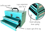 Apollo Tools 2-Drawer Tool Chest, Steel, Aqua Green (DT5010-GR)