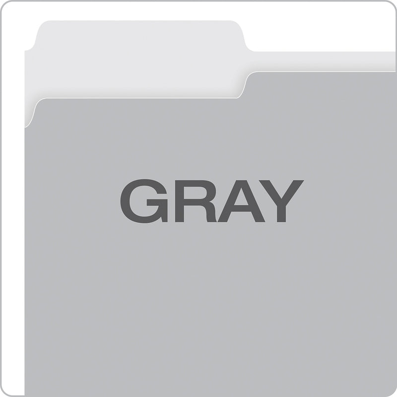 Pendaflex Two-Tone Recycled File Folder 100 File Folders, 1/3-Cut Tab, Assorted, Letter Size, Gray, 100/Box (152 1/3 GRA)