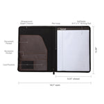 Samsill Vintage Plastic Padfolio with Zipper Closure, Dark Brown (SAM70836)