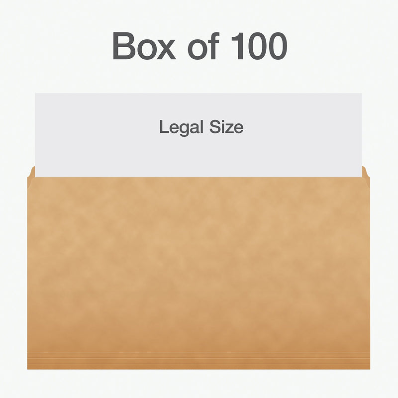 Pendaflex Heavy Duty File Folder, Straight Cut, Legal Size, Kraft, 100/Box (1007137)