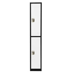 AdirOffice 72'' 2-Tier Black and White Storage Locker (ADI629-202-B-W)