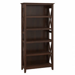 Bush Furniture Key West 66"H 5-Shelf Bookcase with Adjustable Shelves, Bing Cherry Laminate (KWB132BC-03)