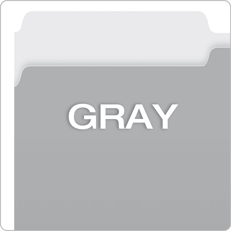 Pendaflex Recycled File Folder, 1/3-Cut Tab, Assorted, Legal Size, Gray, 100/Box (4350 1/3 GRA)