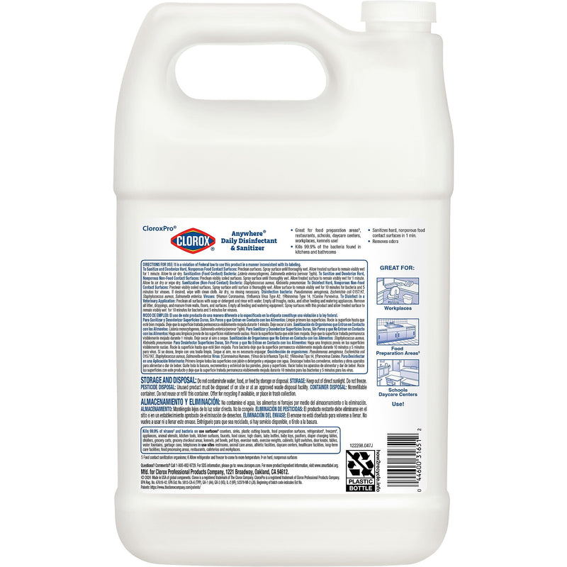 CloroxPro Anywhere Daily Disinfectant & Sanitizer, 1 gal., 4/Carton (31651)