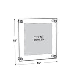 Azar Poster Holder, 15" x 18", Wall Mounted, Black, Acrylic (105510-BLK)