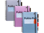 Pukka Pad Metallic 5-Subject Subject Notebooks, 6.9" x 9.8", College Ruled, 100 Sheets, Assorted Colors, 3/Pack (9589-MET)