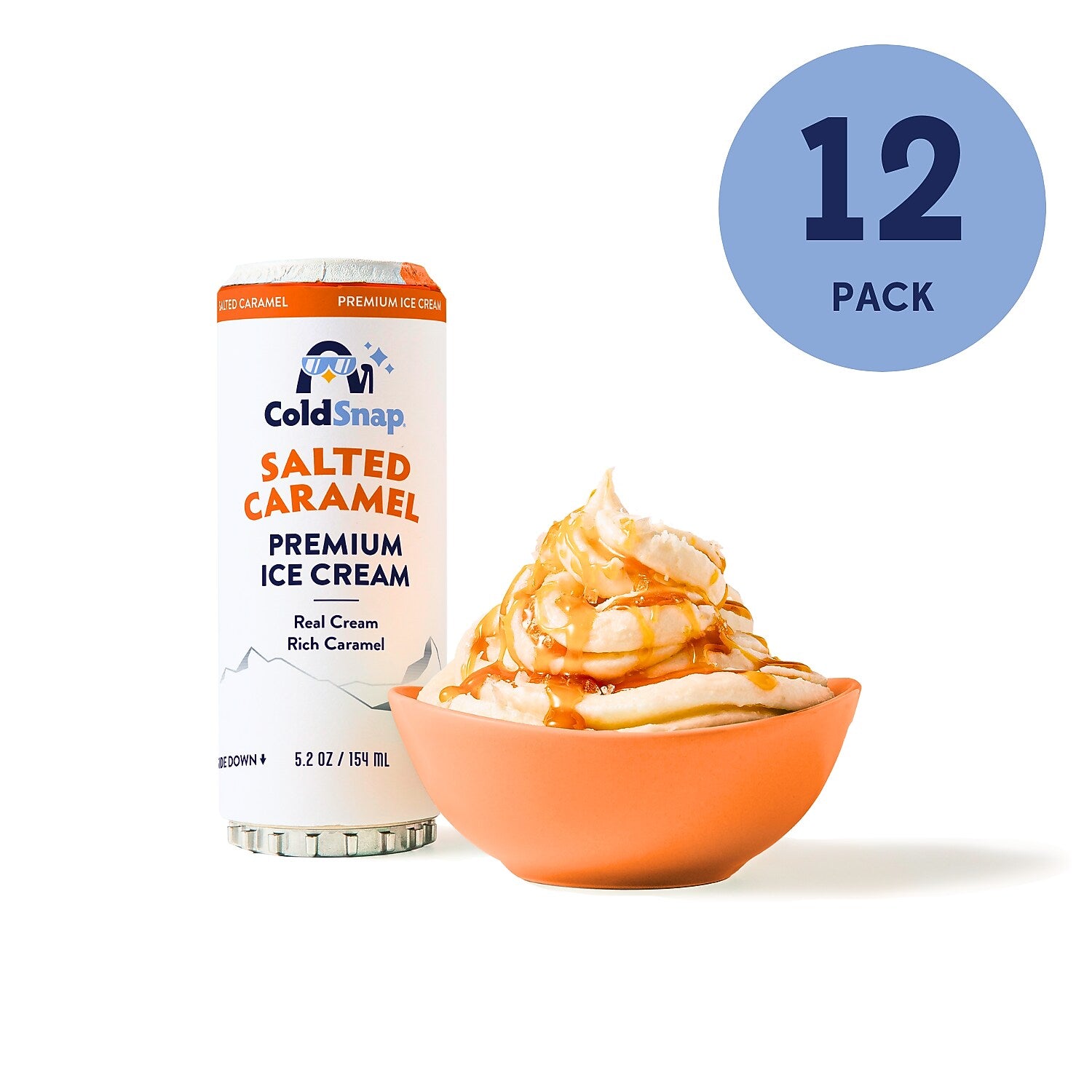 ColdSnap Premium Salted Caramel Ice Cream Mix, Single Serve Pods, 12 Pods/Pack, COLDSNAP MACHINE REQUIRED (600040)