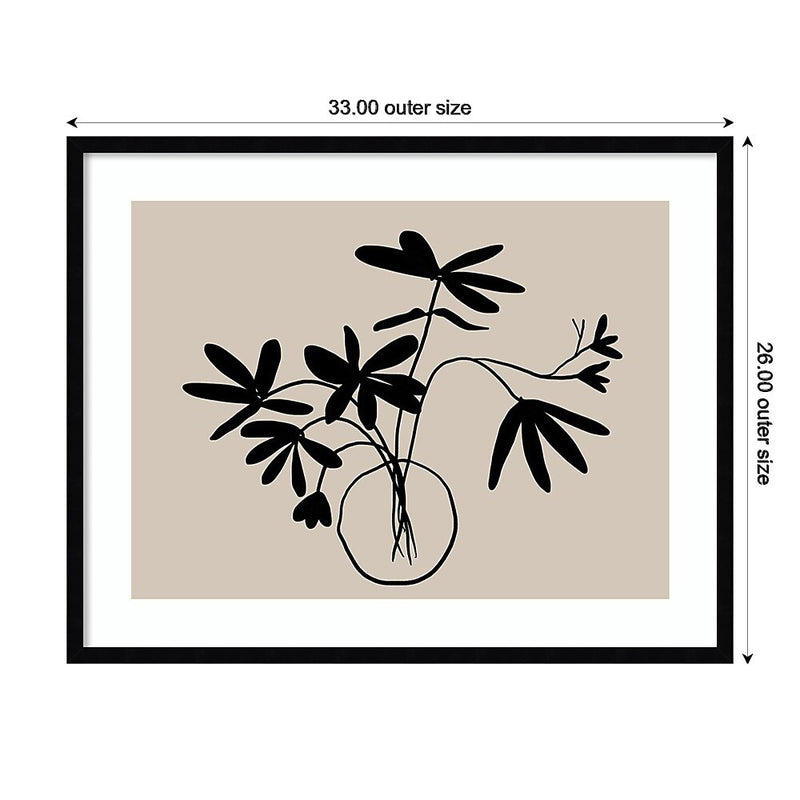 Amanti Art Beige Etchings III Poster by Urban Road Wood Framed Wall Art Print, 33" x 26" (A42675547894)