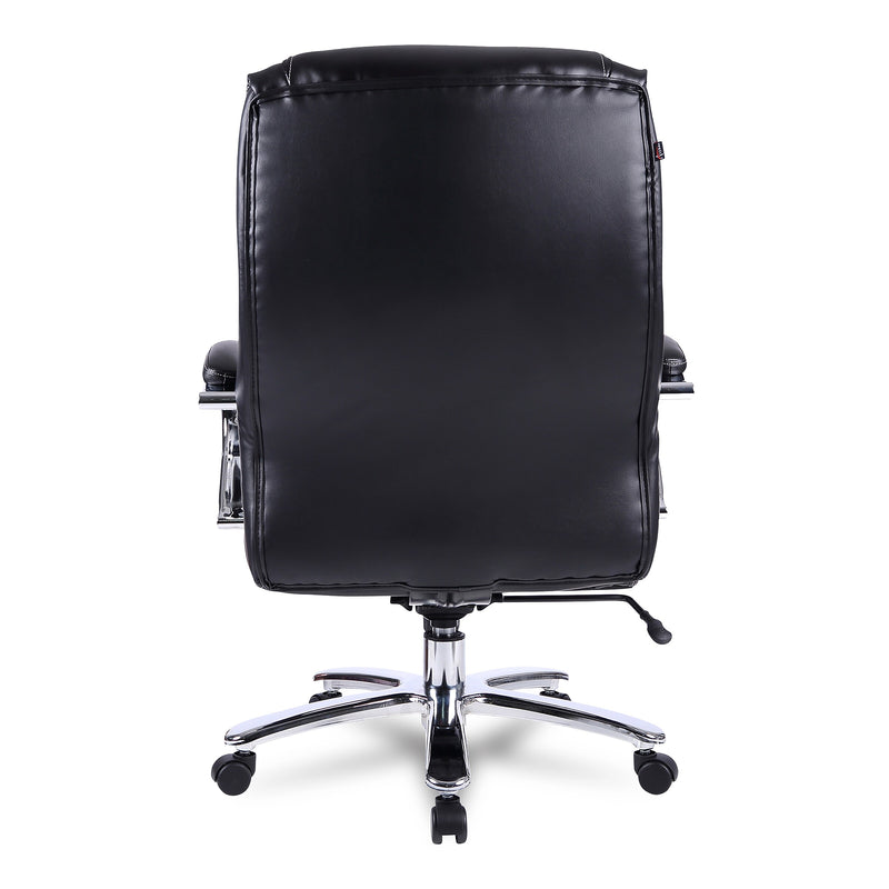 Alera®,  Maxxis Series Big and Tall Leather Chair, Black/Chrome