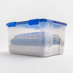 Iris WeatherPro 47 Quart Storage Bin with Latching Lid, Plastic, Clear, 4/Pack (500139)