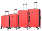 TUCCI 4-Piece Hardside Spinner Carry-On Luggage Set, TSA Checkpoint Friendly, Red (S0536-04-RED)