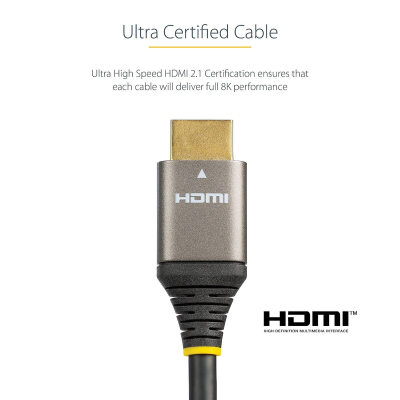 StarTech.com 3.3ft HDMI Cable, 8K 60Hz Audio/Video Cord, Male to Male, Black (HDMM21V1M)