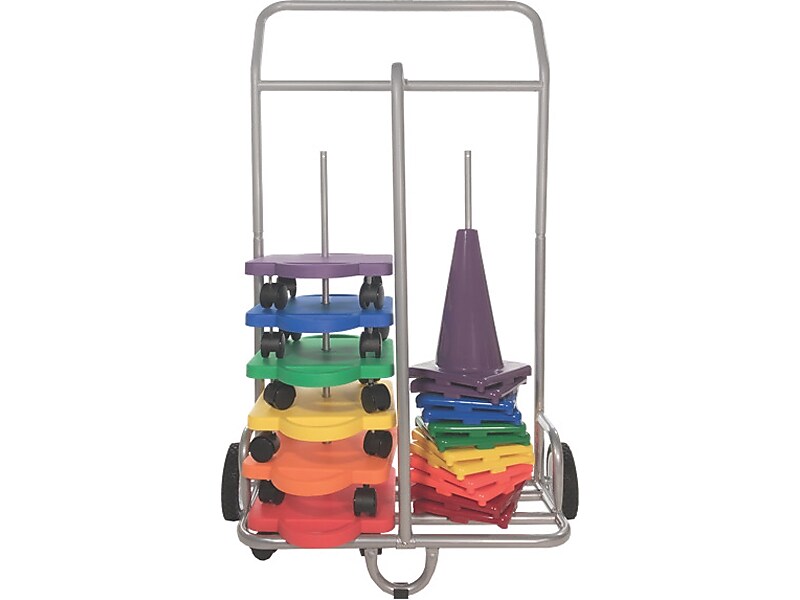 Champion Sports Scooter and Cone Storage Cart, Silver (SC036)