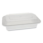 Pactiv Evergreen Newspring VERSAtainer Microwavable Containers, Rectangular, White/Clear, Plastic, 150/Carton