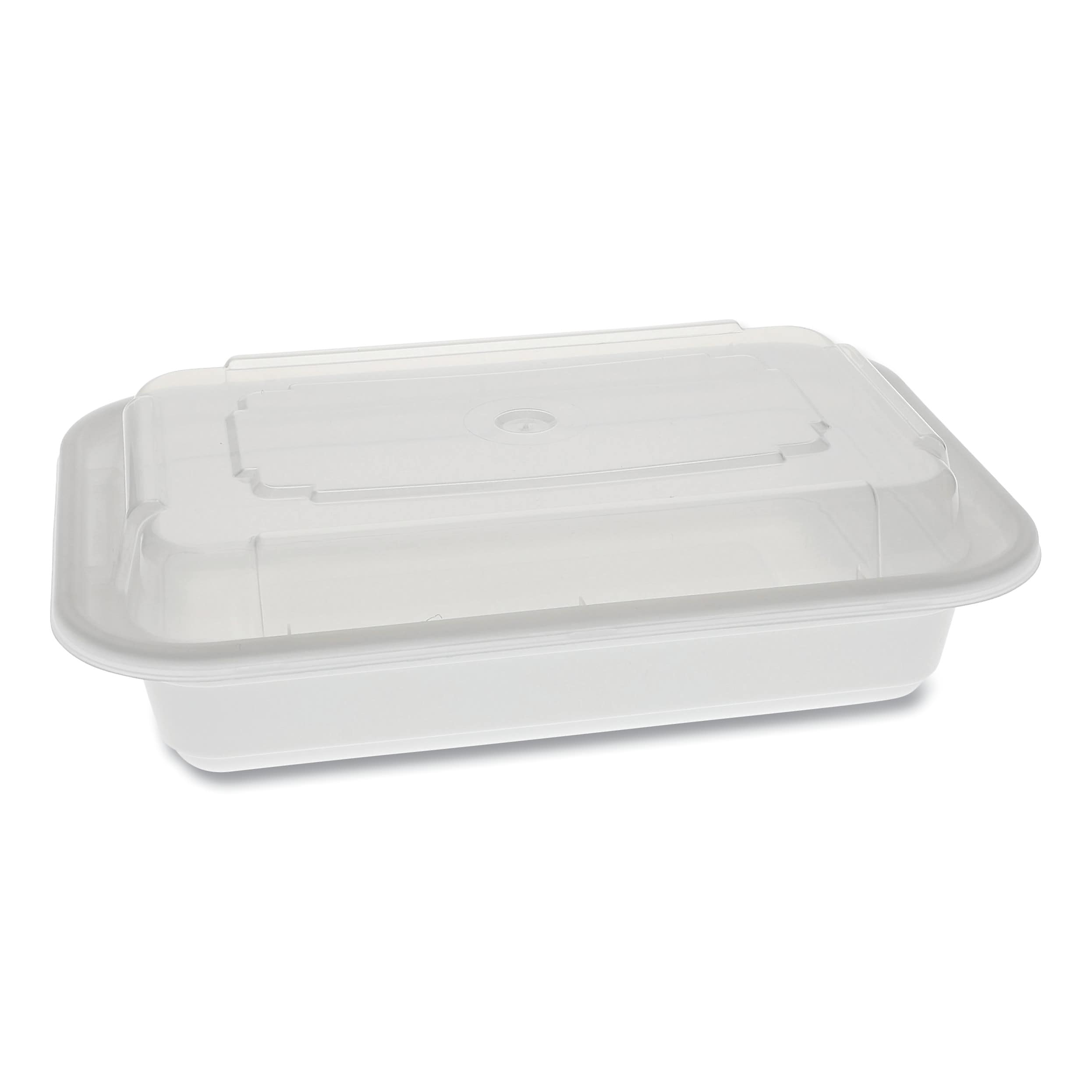 Pactiv Evergreen Newspring VERSAtainer Microwavable Containers, Rectangular, White/Clear, Plastic, 150/Carton