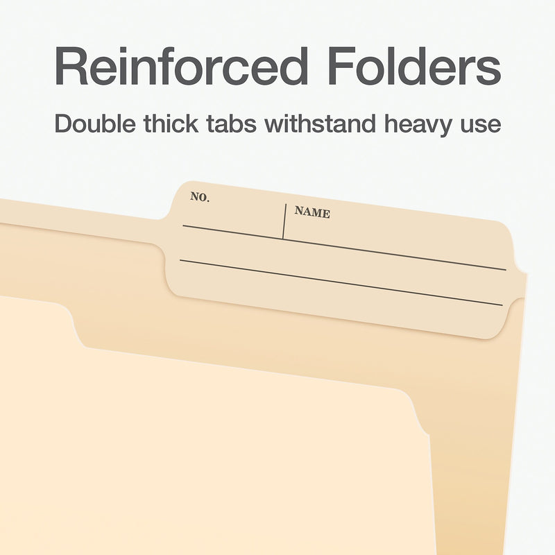 Pendaflex File Folder, 1-Tab, Right Position, Letter Size, Manila, 100/Box (1007078)