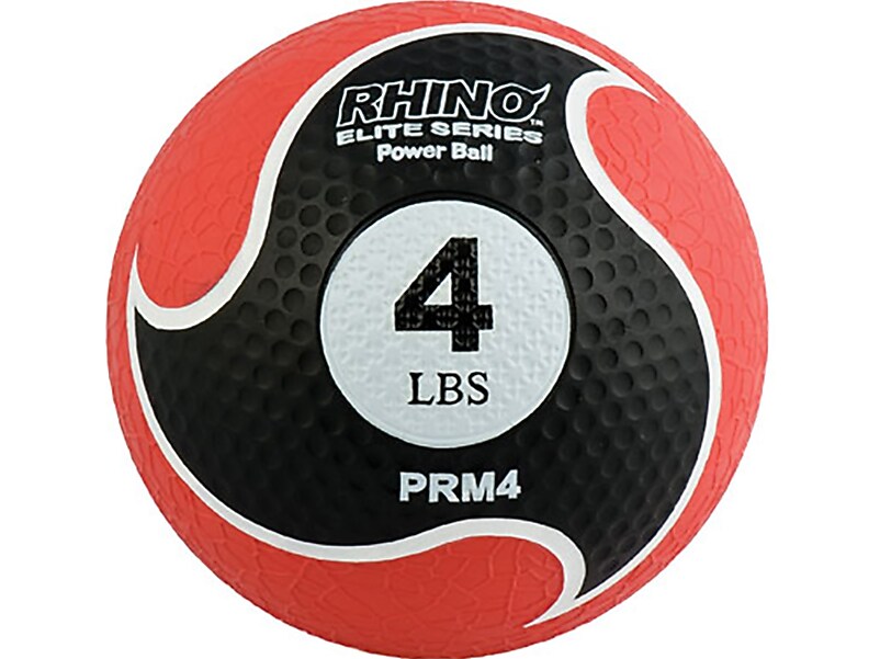 Champion Sports RHINO Elite Red/Black Medicine Ball, 4 Lbs. (PRM4)