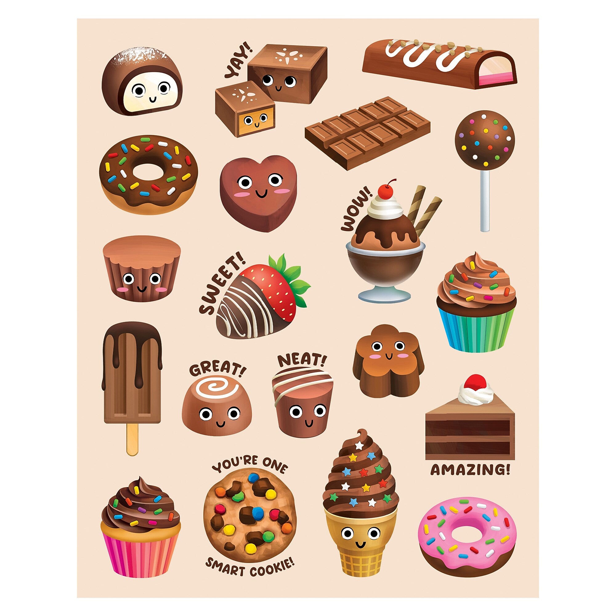Teacher Created Resources Chocolate Smelly Stickers, Multicolored, 120/Pack, 6/Packs/Bundle (TCR9456-6)