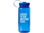 Baudville "Awesome Team" Plastic Water Bottle, 21 oz., Translucent Blue/White (91575)