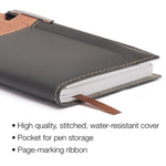 2026 Global Printed Products 3.5" x 6" Weekly & Monthly Planner, Faux Leather Cover, Black/Brown (NRY26-PKT-BN-P)